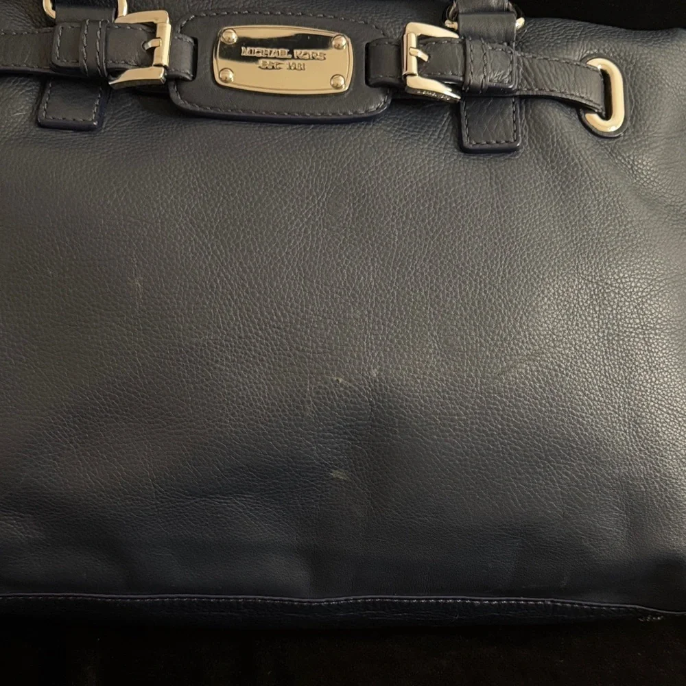 Michael Kors Navy Leather Satchel